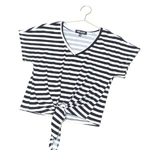 Full Circle | V Neck | Striped | Crop Top | Tie Waist | Soft | Chic | Trendy |
